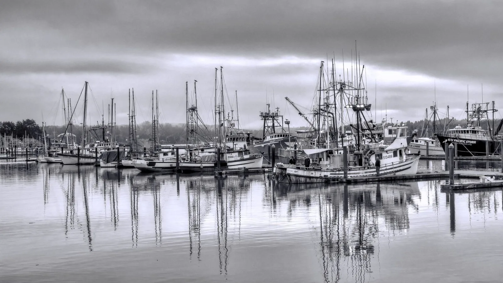 Early morning at Newport Harbor, BW